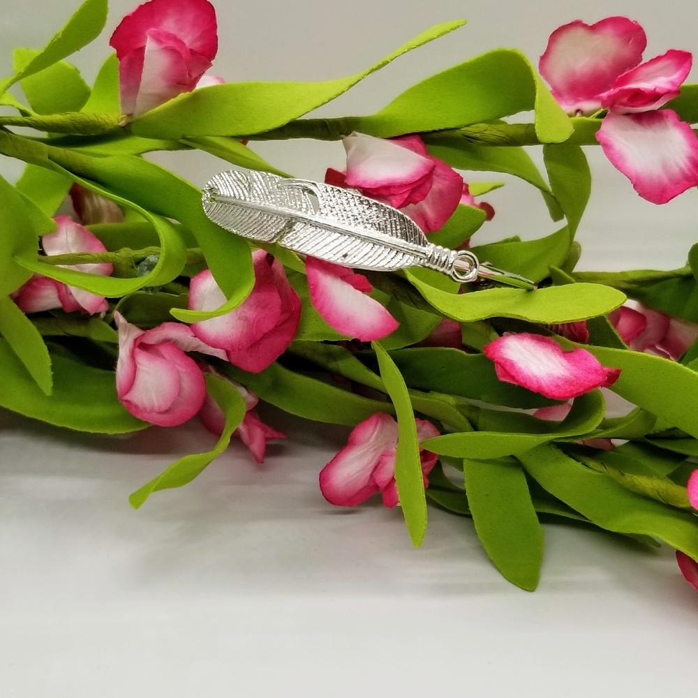 Silver Adjustable Cuff/Bangle Feather Bracelet - image 4